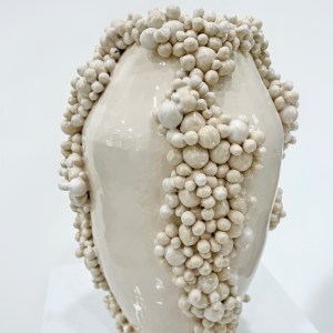 ceramic vase with texture bubbles. contemporary ceramics and pottery.